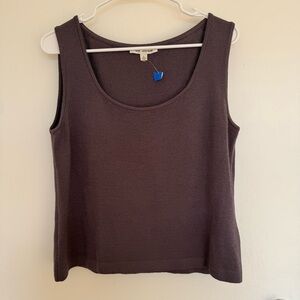 St John Santana Knit Grey Purple Blue Tank Top L